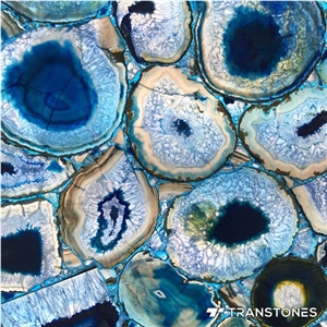 Polished Blue Agate Stone Wall Covering