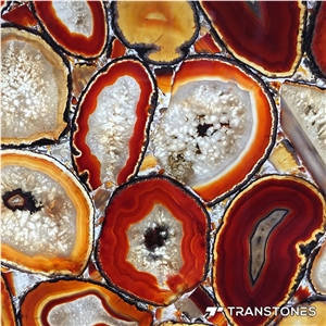 Polished Bordeaux Agate Sheet Big Semiprecious Stone