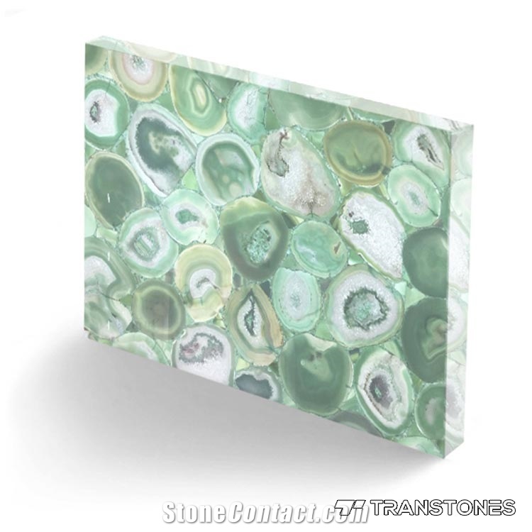 Polished Finishes Green Gemstone Slabs Agate Slab