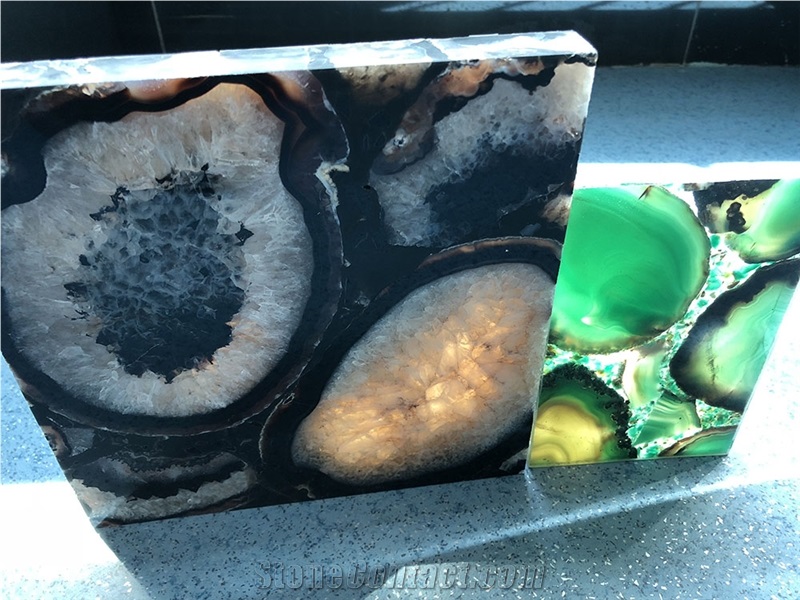 Polished Finishes Green Gemstone Slabs Agate Slab