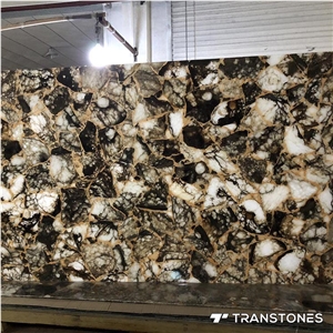 Polished Transparent Crystallized Glass Stone Slab