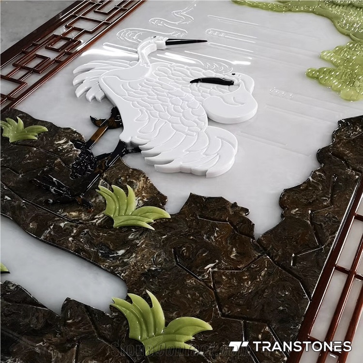 Translucent Artificial Alabaster Carved Painting