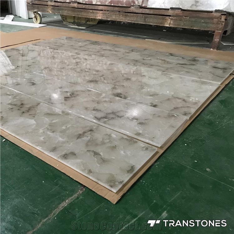 Translucent Backlit Crystallized Natural Artificial Onyx Slab