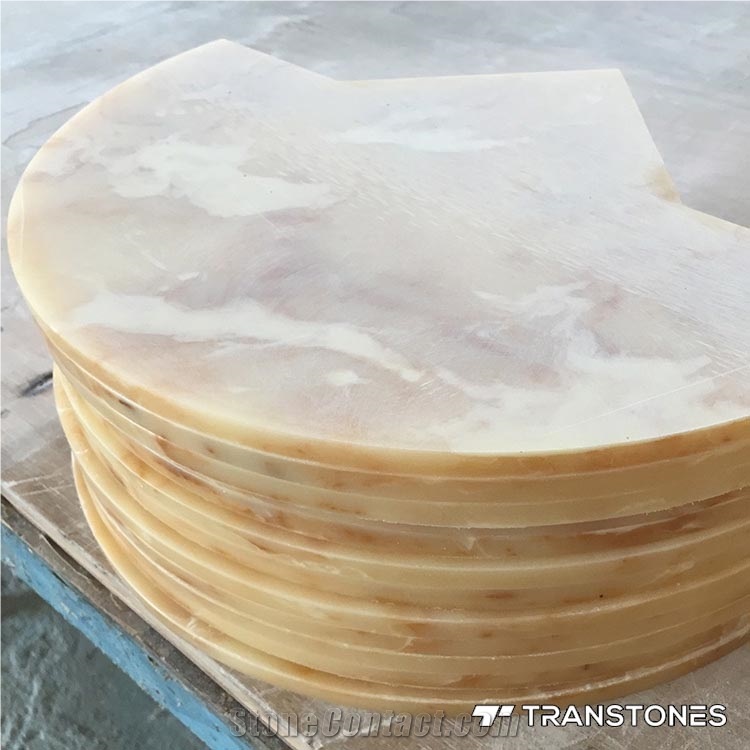 Yellow Faux Alabaster Panel Cut to Size for Home Decors