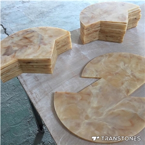 Yellow Faux Alabaster Panel Cut to Size for Home Decors
