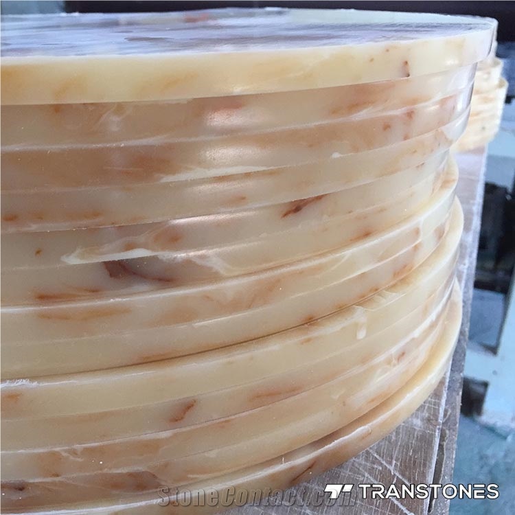 Yellow Faux Alabaster Panel Cut to Size for Home Decors
