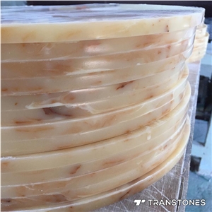 Yellow Faux Alabaster Panel Cut to Size for Home Decors