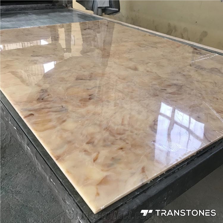 Yellow Onyx Translucent Alabaster Artificial Stone