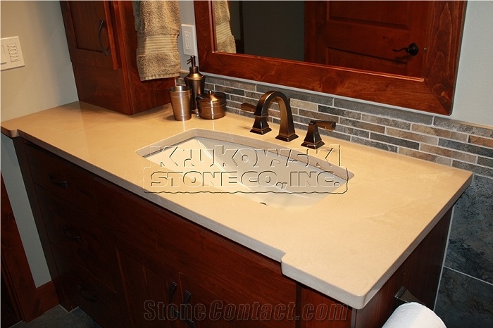 Cambrian Cream Sandstone Vanity and Backsplash