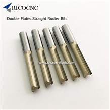 Double Flutes Tungsten Tipped Straight Router Bits