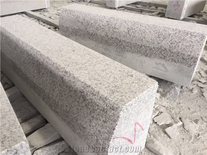 Hubei New G603 Granite Flamed & Beveled Kerbstone