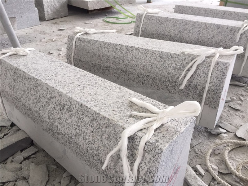 Hubei New G603 Granite Flamed & Beveled Kerbstone