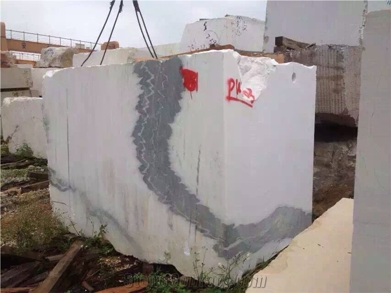 Chinese Panda White Marble Block