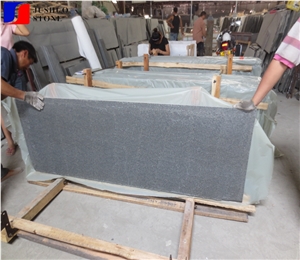Flamed Brushed Mongolia Black Basalt Material Tile