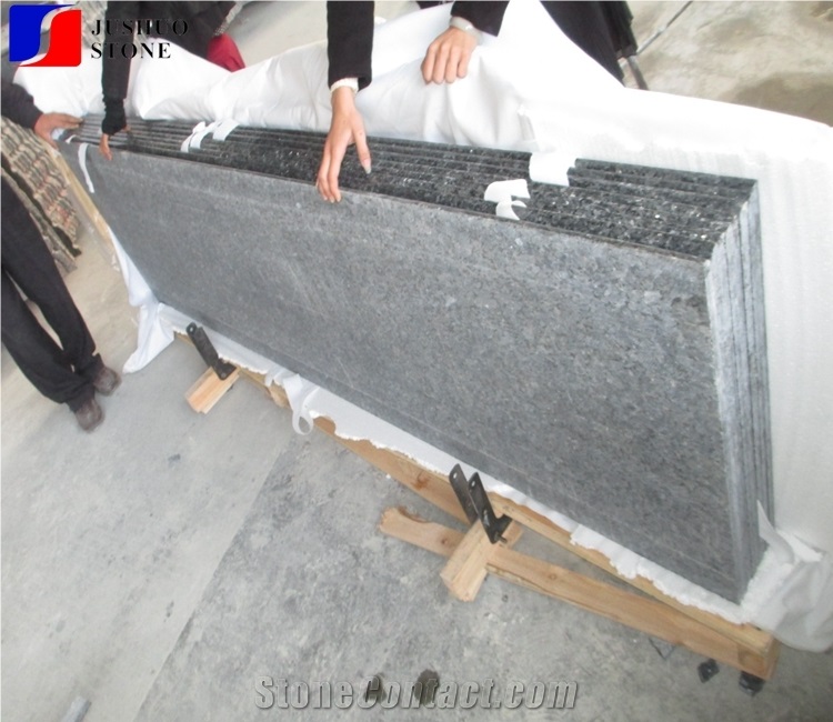 Polished Silver Pearl Granite Countertops Island