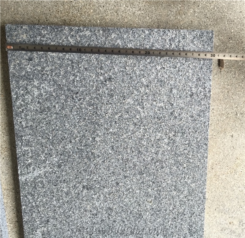 G654 Granite Tile Flamed Dark Grey Granite Tile
