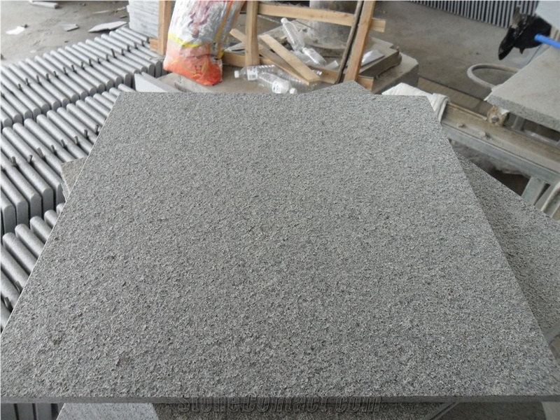 G654 Granite Tile Flamed Dark Grey Granite Tile