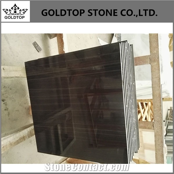 Absolute Black Wood Marble Big Slab,Delicate Tiles