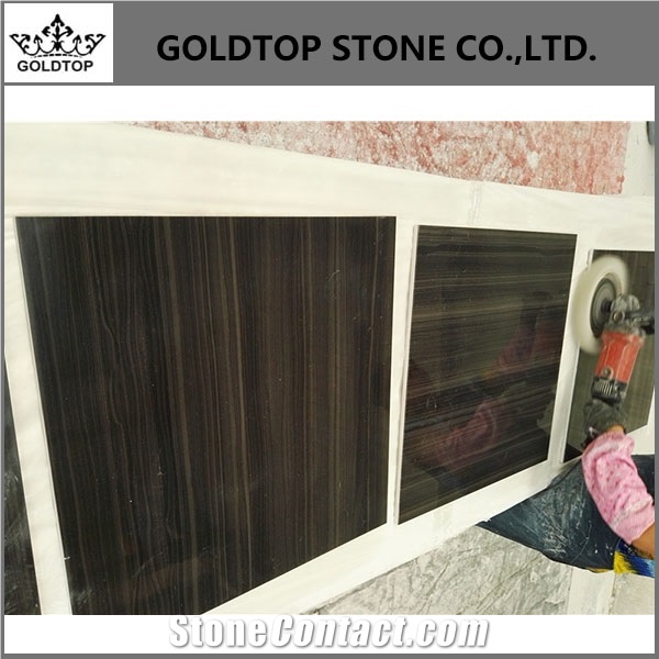 Absolute Black Wood Marble Big Slab,Delicate Tiles