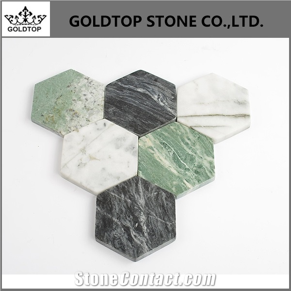 Bianco Carrara White Nero Marquina Marble Coasters