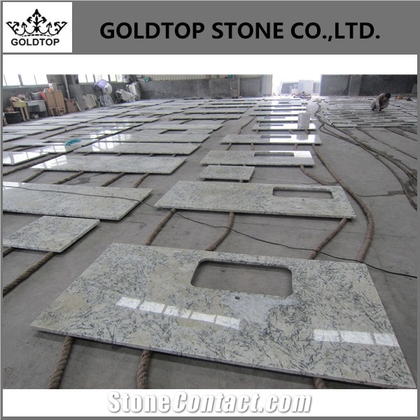 Crystal Grey Blue Ice Granite,Polished Worktop Prefab Kitchen Countertops