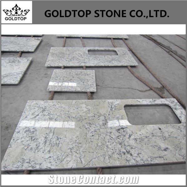 Crystal Grey Blue Ice Granite,Polished Worktop Prefab Kitchen Countertops