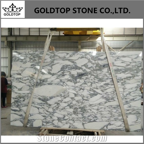 Italian High Quality Arabescato White Marble Slab