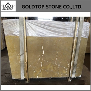 Machine Cutting Polished Yellow Marble Slabs,Tiles