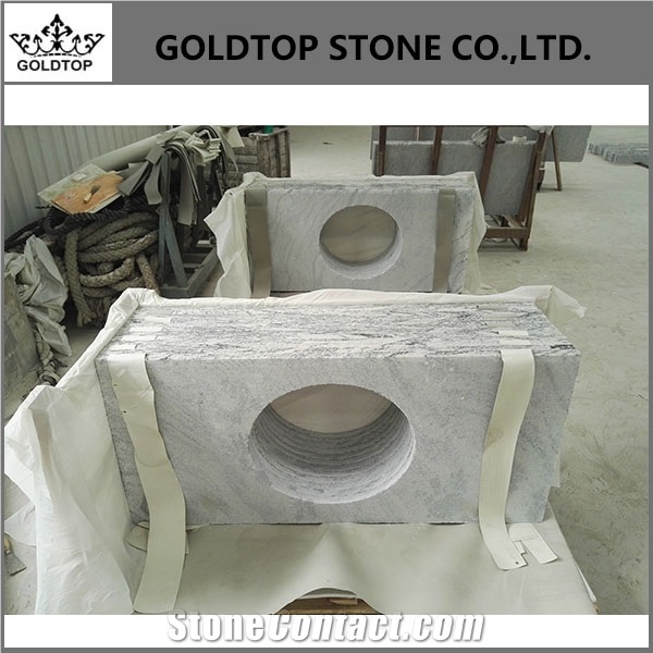 Natural Stone with Black Lines Custom Vanity Tops