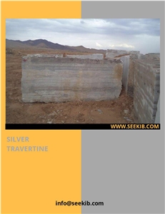 Persian Silver Travertine Block