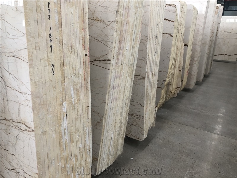 Sofitel Beige Marble Polish Slab 4 Interior Decor