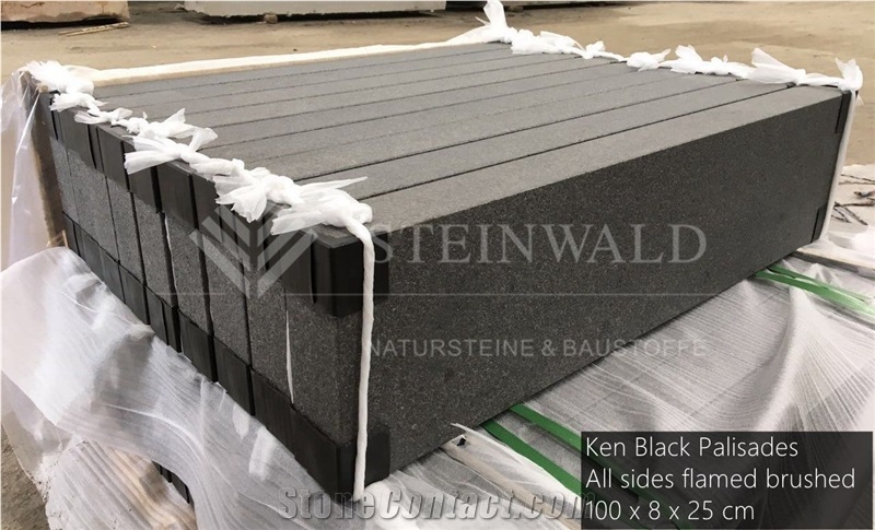 Ken Black Granite Palisades Flamed 8x25x100cm