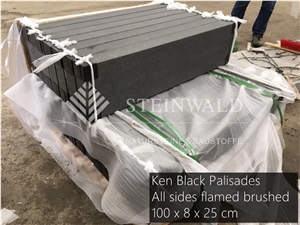 Ken Black Granite Palisades Flamed 8x25x100cm
