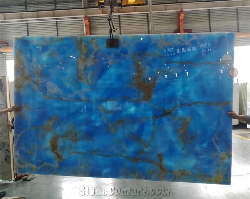 Nice Pattern Blue Onyx Stair Treads