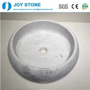 Whole Sale Polish Bianco Carrara Hotel Round Sink