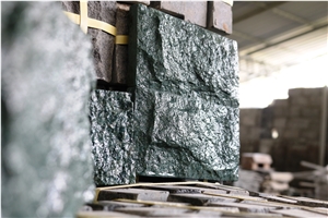 Rough Face Green Stone Split Face Mushroom Stone