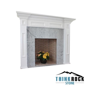 Carrara White Marble Fireplace Surrounding