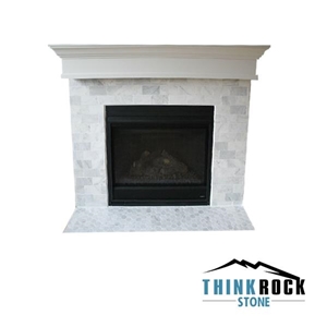 Carrara White Marble Fireplace Surrounding