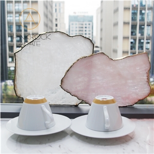 China Irregular White Crystal Trays for Cup