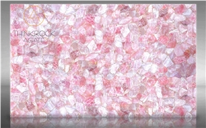 China Pink Crystal Semi Precious Stone for Bathroom Wall
