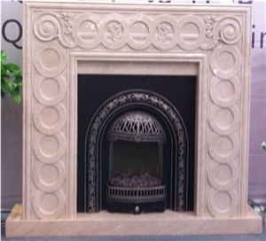 Fireplace Botticino Classico Marble Sculpture Fireplace Botticino Classico Marble Sculpture