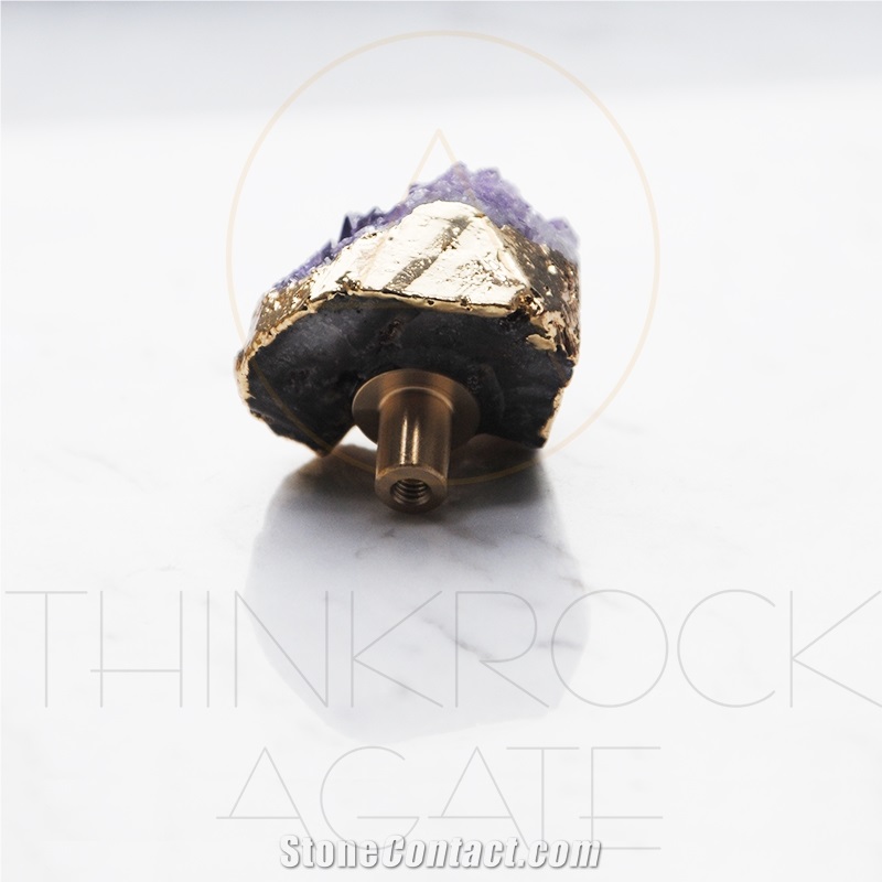 Irregular Crystal Purple Wardrobe Handle