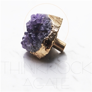 Irregular Crystal Purple Wardrobe Handle