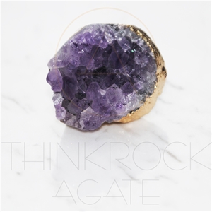 Irregular Crystal Purple Wardrobe Handle