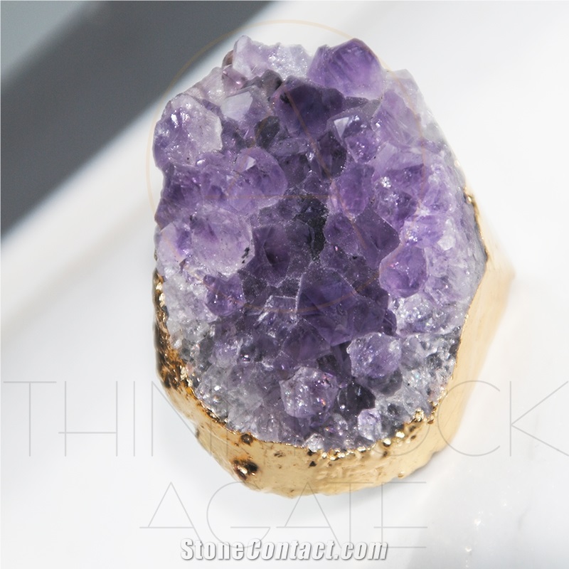 Irregular Crystal Purple Wardrobe Handle