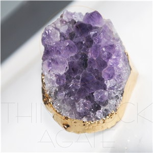 Irregular Crystal Purple Wardrobe Handle