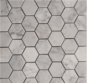 Italy Carrara White Marble Mosaic Hexagon Mosaic