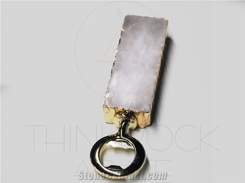 Pink Semiprecious Stone,Crystal Beer Bottle Opener