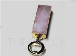 Pink Semiprecious Stone,Crystal Beer Bottle Opener