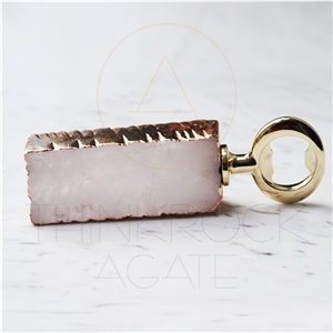 Pink Semiprecious Stone,Crystal Beer Bottle Opener